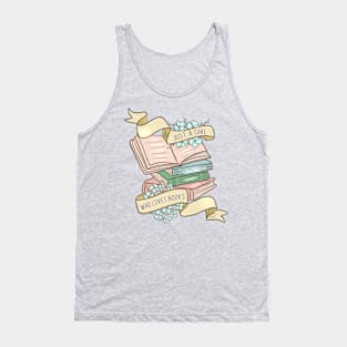 Just A Girl Who Loves Books, Floral Ribbon Bookworm Librarian Retro Vintage Tank Top